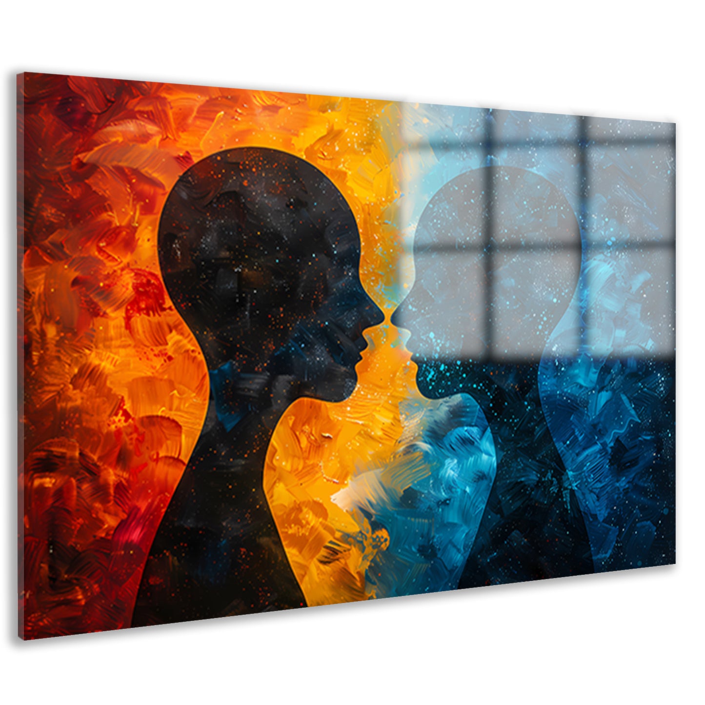 Kosmische Dialoog Tussen Aarde en Ruimte acrylglas