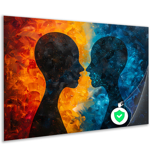 Kosmische Dialoog Tussen Aarde en Ruimte poster