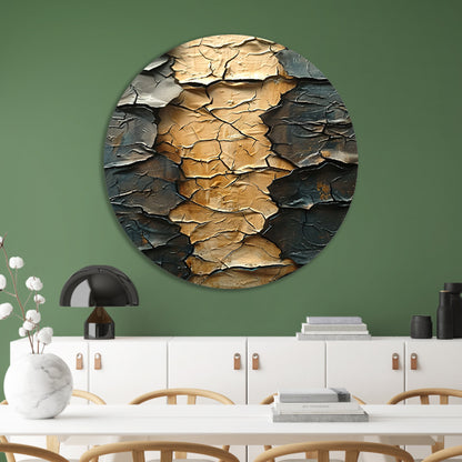 Abstract  met barsten en goudkleur forex muurcirkel