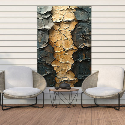 Abstract  met barsten en goudkleur tuinposter