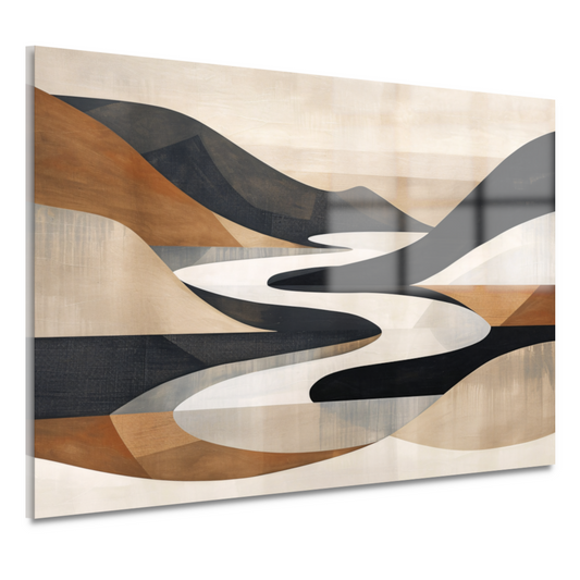 Stijlvolle Monochrome Geometrische Abstracte Rivier acrylglas