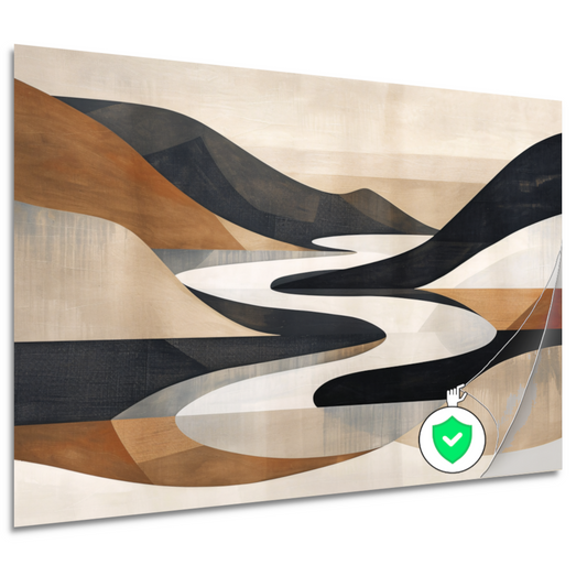Stijlvolle Monochrome Geometrische Abstracte Rivier poster