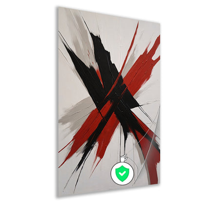 Abstracte Dynamiek in Zwart en Rood poster