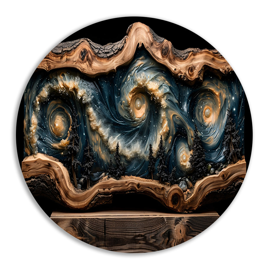 Houten sterrenhemel wanddecoratie forex muurcirkel