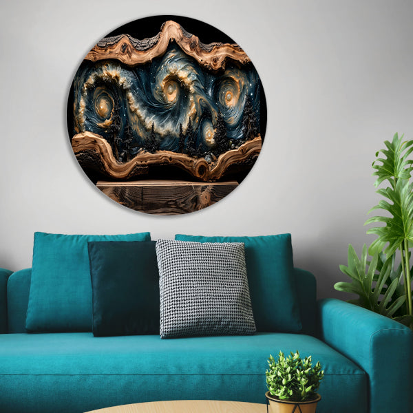 Houten sterrenhemel wanddecoratie forex muurcirkel