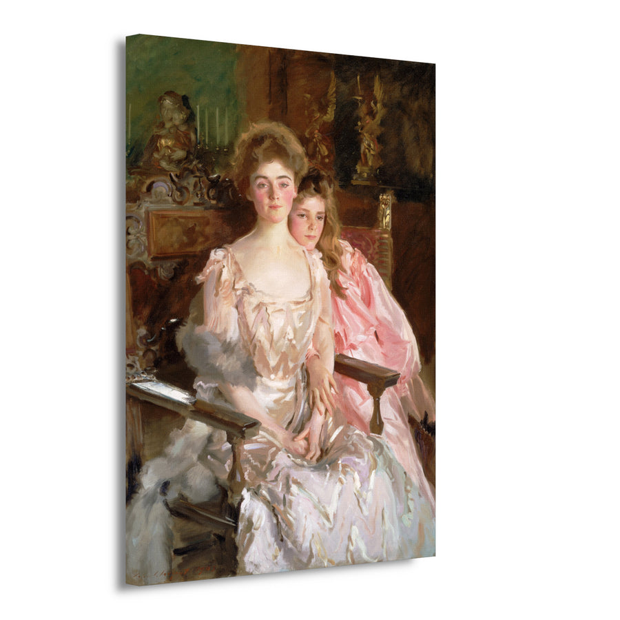 Mevrouw Fiske Warren (Gretchen Osgood) en haar dochter Rachel - John Singer Sargent canvas