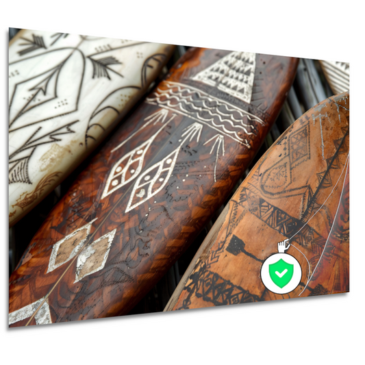 Moderne Houten Surfplanken Muurdecoratie poster