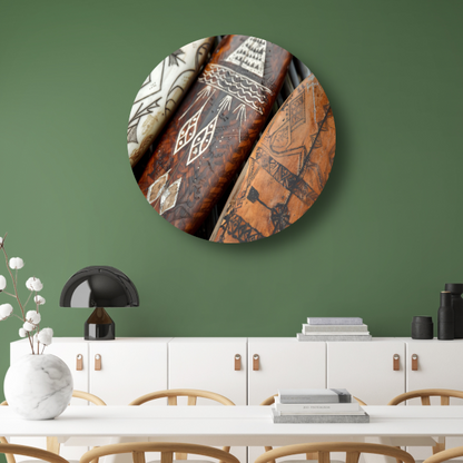Moderne Houten Surfplanken Muurdecoratie aluminium muurcirkel