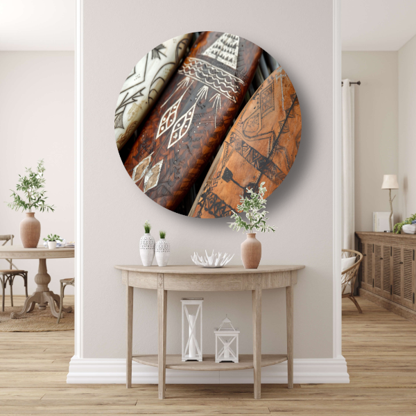 Moderne Houten Surfplanken Muurdecoratie aluminium muurcirkel