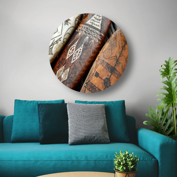 Moderne Houten Surfplanken Muurdecoratie aluminium muurcirkel
