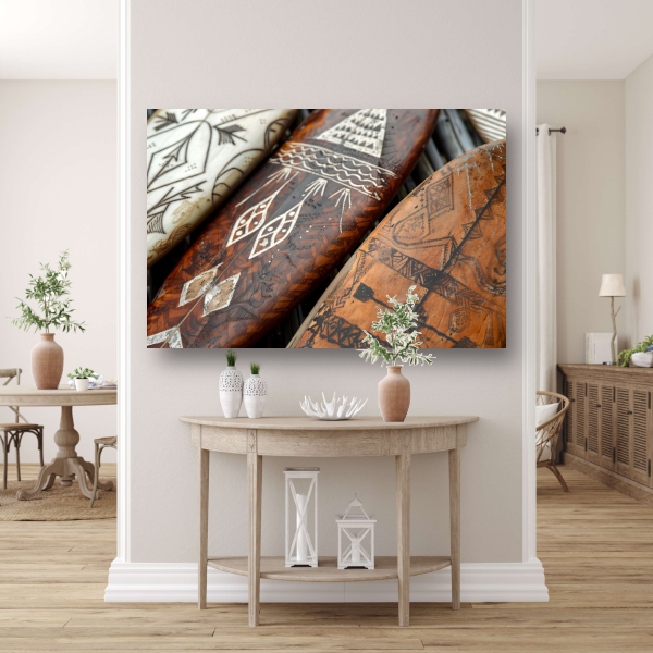 Moderne Houten Surfplanken Muurdecoratie canvas
