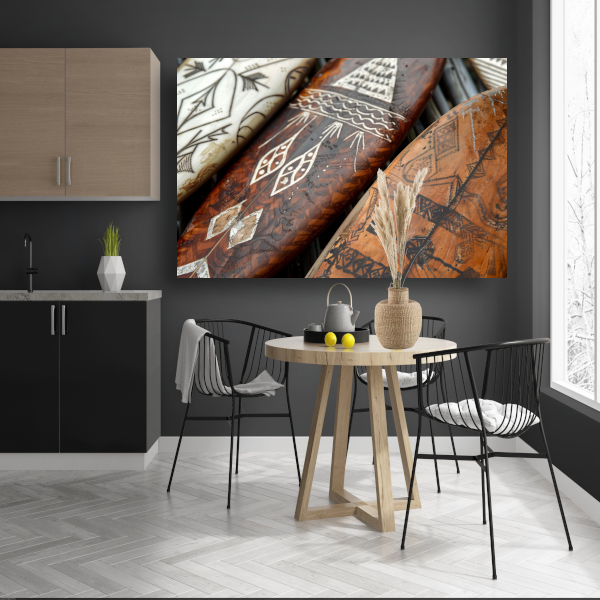 Moderne Houten Surfplanken Muurdecoratie canvas