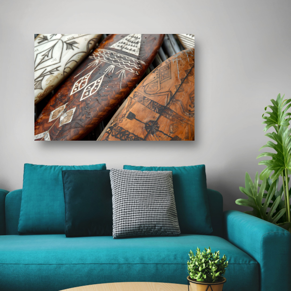 Moderne Houten Surfplanken Muurdecoratie canvas