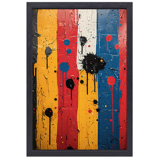 Abstract  met Kleurrijk verfspatten canvas met baklijst