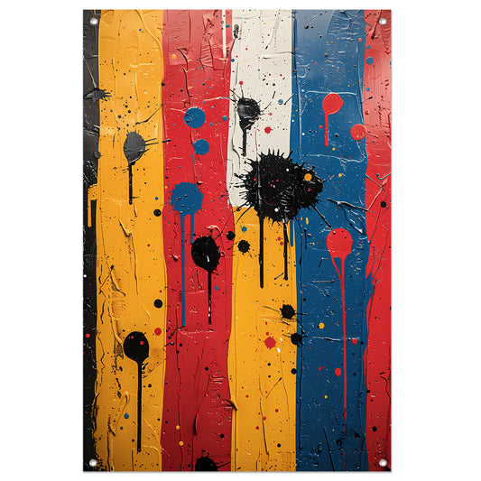 Abstract  met Kleurrijk verfspatten tuinposter