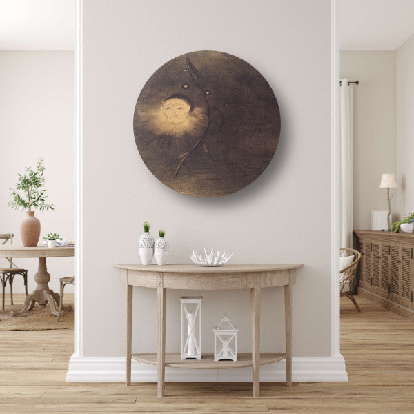 Moeras bloem - Odilon Redon aluminium muurcirkel