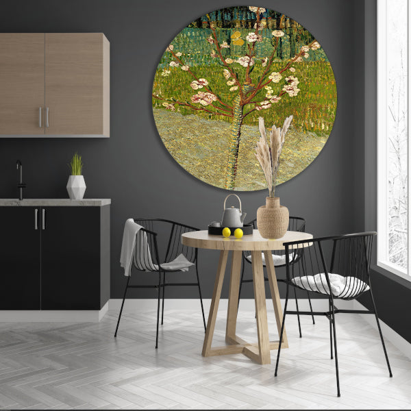 Amandelboom in bloei - Vincent van Gogh aluminium muurcirkel