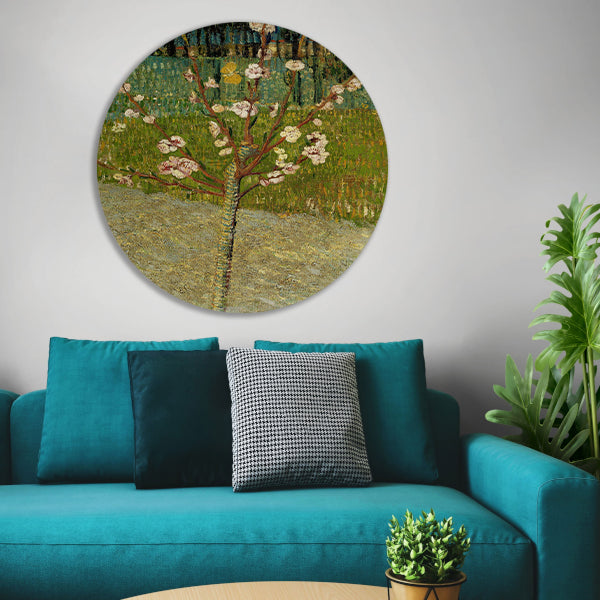 Amandelboom in bloei - Vincent van Gogh aluminium muurcirkel