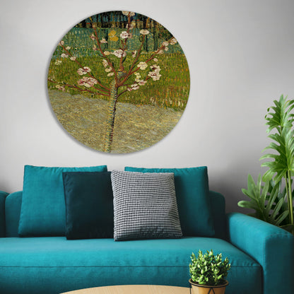 Amandelboom in bloei - Vincent van Gogh aluminium muurcirkel
