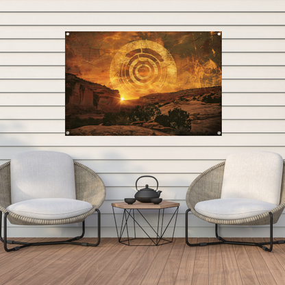 Impressionistische Zonsondergang Boven Kloof tuinposter