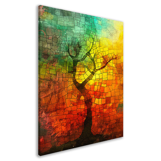 Abstracte boom met kleurrijke patronen canvas