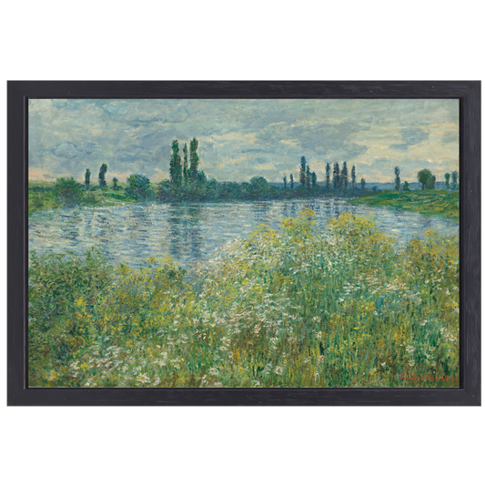 Oevers van de Seine, Vetheuil - Claude Monet canvas met baklijst