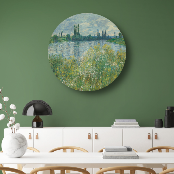 Oevers van de Seine, Vetheuil - Claude Monet forex muurcirkel