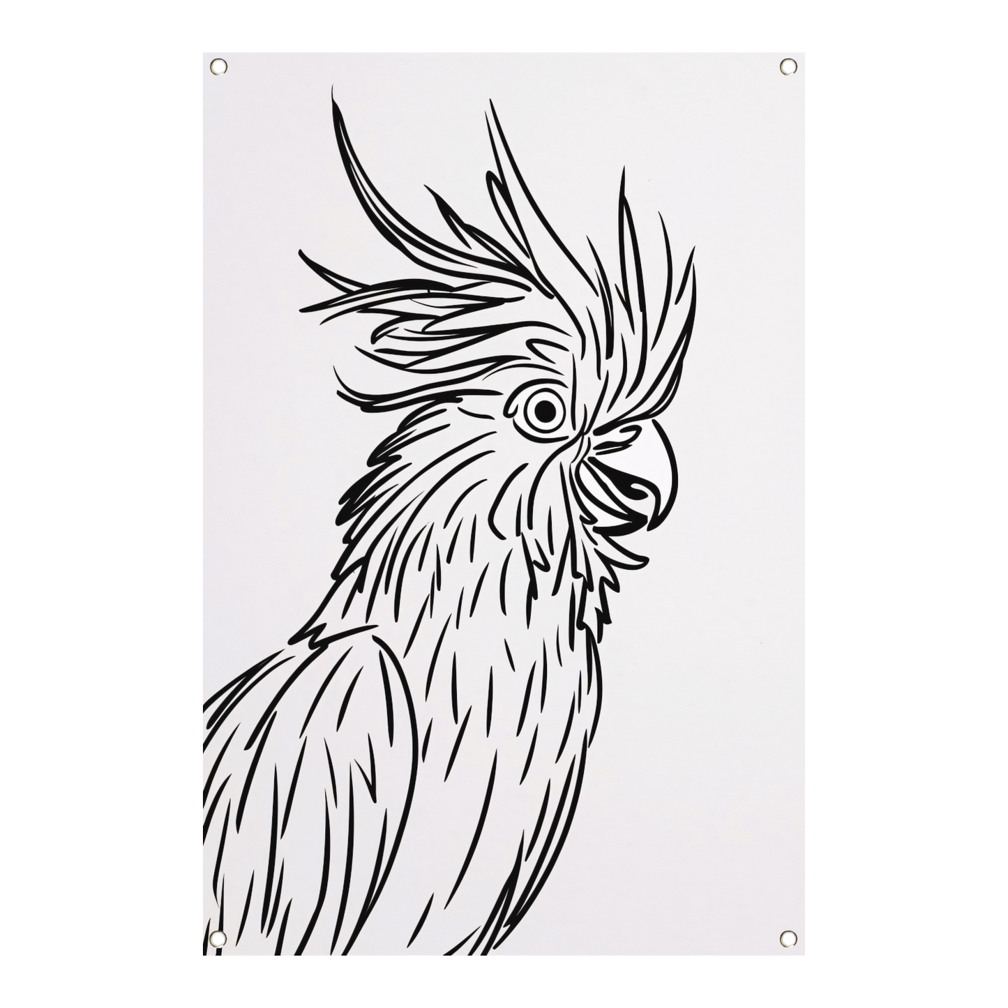 Eenvoudige Zwarte Lijnen Vogel Illustratie tuinposter