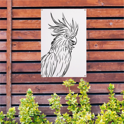 Eenvoudige Zwarte Lijnen Vogel Illustratie tuinposter