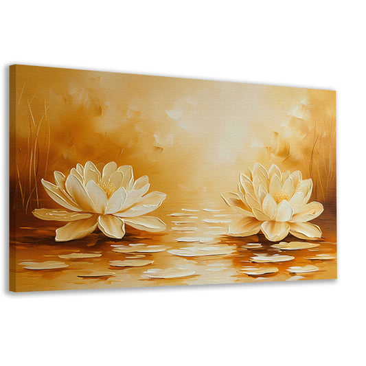 Elegante waterlelies in warme sepia tinten canvas