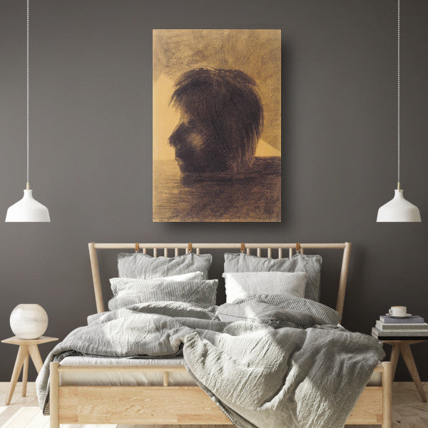 Hoofd van Orpheus drijvend in het water - Odilon Redon poster