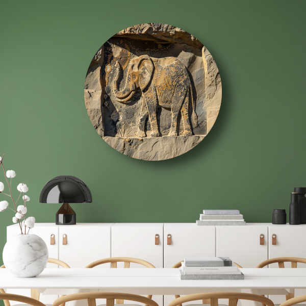 Gravure olifant op steen muurdecoratie forex muurcirkel