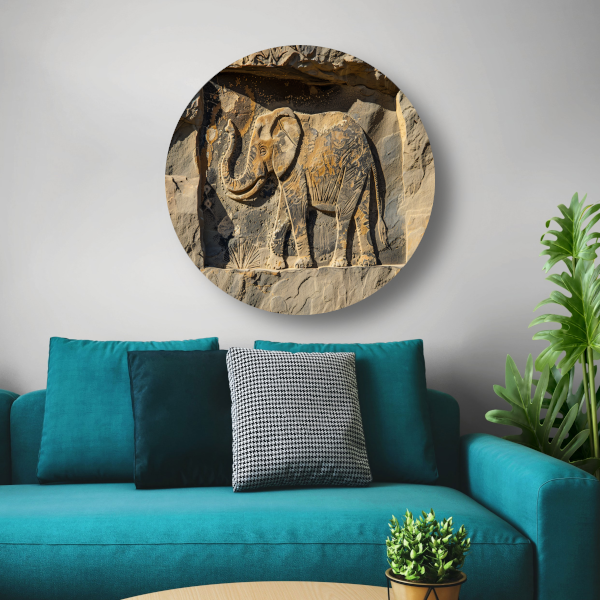 Gravure olifant op steen muurdecoratie forex muurcirkel