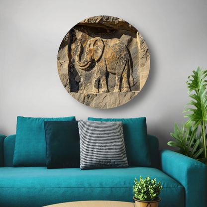 Gravure olifant op steen muurdecoratie forex muurcirkel