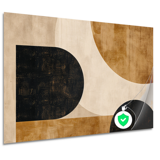 Abstracte Beige en Zwarte Organische Vormen poster