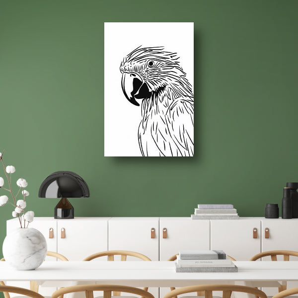 Minimalistische zwart-wit adelaar lijntekening poster