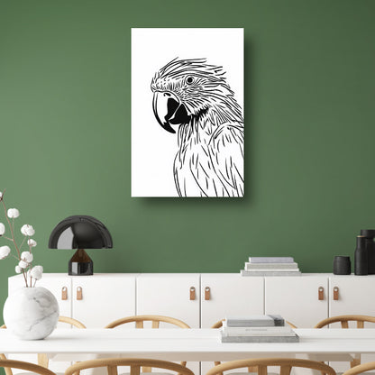 Minimalistische zwart-wit adelaar lijntekening poster