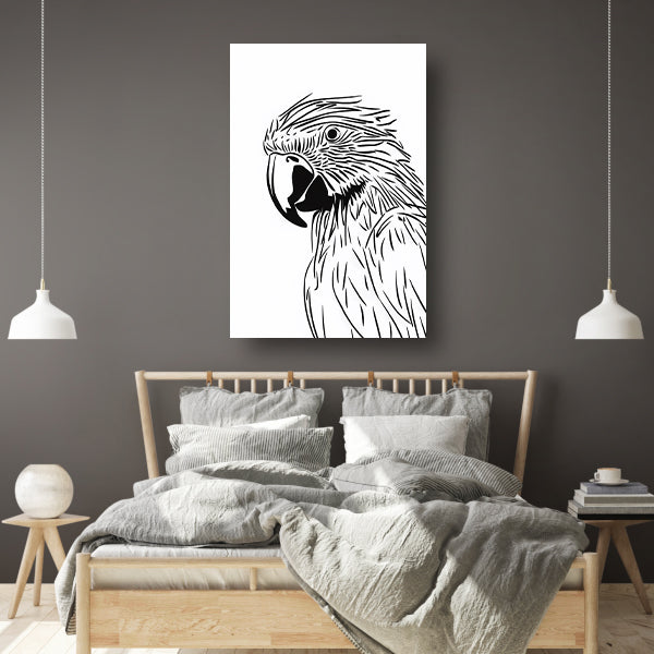 Minimalistische zwart-wit adelaar lijntekening poster