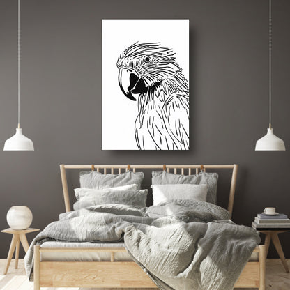 Minimalistische zwart-wit adelaar lijntekening poster