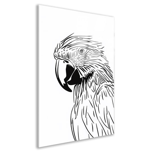 Minimalistische zwart-wit adelaar lijntekening acrylglas