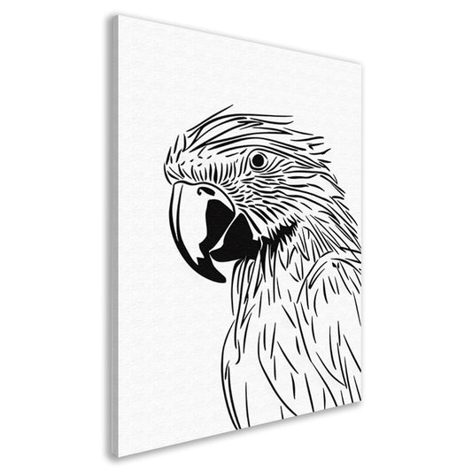 Minimalistische zwart-wit adelaar lijntekening canvas