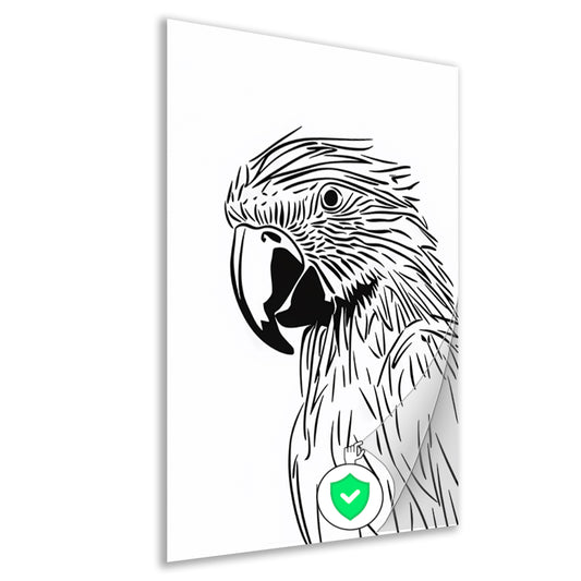 Minimalistische zwart-wit adelaar lijntekening poster