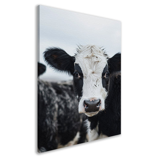 Portret van een Nieuwsgierige Koe canvas