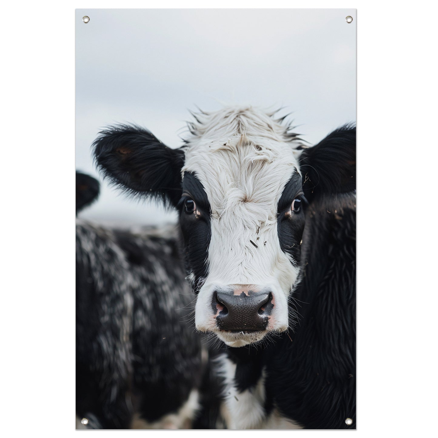 Portret van een Nieuwsgierige Koe tuinposter