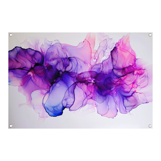 Abstracte Werveling van Paars en Blauw tuinposter