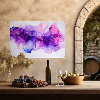 Abstracte Werveling van Paars en Blauw tuinposter