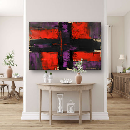 Abstract modern schilderij met dynamische lijnen canvas