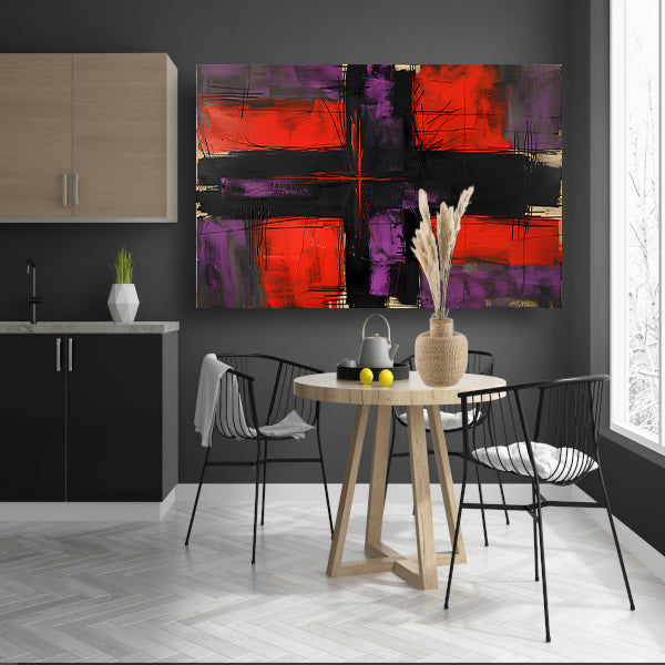 Abstract modern schilderij met dynamische lijnen canvas