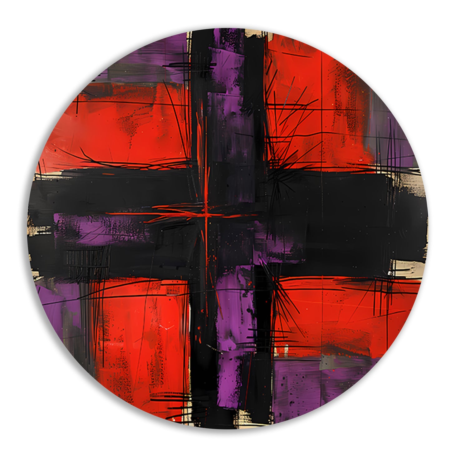 Abstract modern schilderij met dynamische lijnen forex muurcirkel