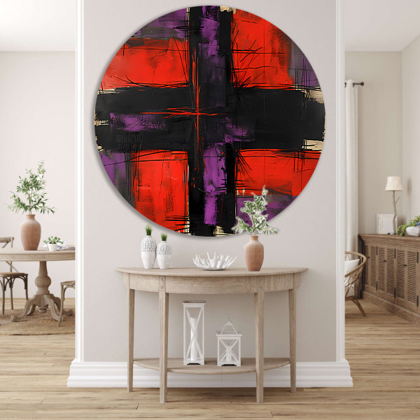 Abstract modern schilderij met dynamische lijnen forex muurcirkel